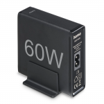 Rýchla stolná USB nabíjačka so stojančekom, 2x USB-C PD/QC, 2x USB-A, 60 W