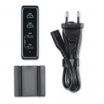 Rýchla stolná USB nabíjačka so stojančekom, 2x USB-C PD/QC, 2x USB-A, 60 W