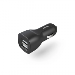 Auto nabíjačka, 2x USB-A, 12 W, čierna