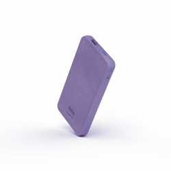 Hama Fabric 10, powerbanka, 10000 mAh, 3 A, 2 výstupy: USB-C, USB-A, textilné prevedenie, fialová