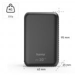 Hama PD10-HD powerbanka, 10000 mAh, 3 výstupy: 1x USB-C, 2x USB-A, PD, Qualcomm, max. 18 W/3 A
