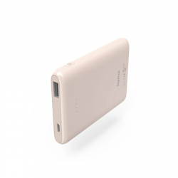 Hama SLIM 5HD, powerbanka, 5000 mAh, 1 A, výstup: USB-A, ružová