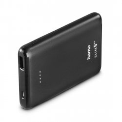 Hama SLIM 5HD, powerbanka, 5000 mAh, 1 A, výstup: USB-A, čierna