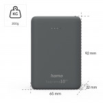 Hama Supreme 10HD, powerbanka, 10000 mAh, 3 A, 3 výstupy: 1x USB-C, 2x USB-A