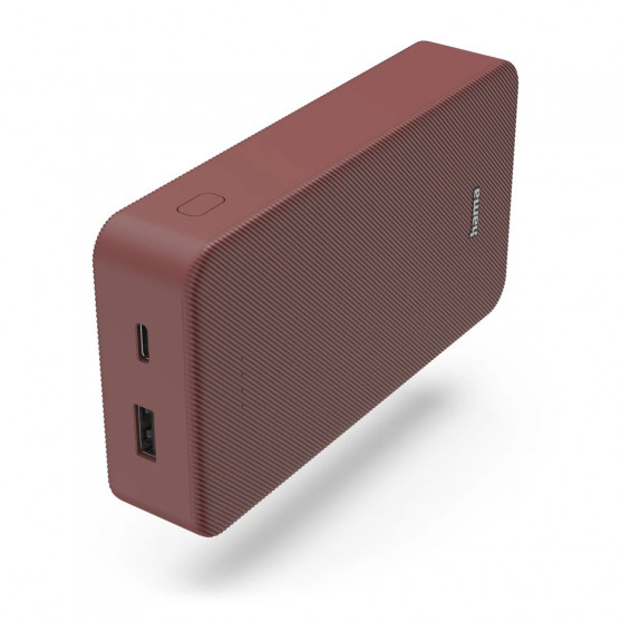 Colour 20, powerbanka 20000 mAh, 3 A, výstup: USB-C, USB-A, červená