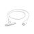 Nabíjací kábel 2 v 1, USB-C - USB-C alebo Lightning, MFI, 1,5 m, biely
