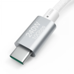 USB-C 3.2 Gen2 kábel, 1,5 m, 10 Gb/s, 240 W, biely USB-C 3.2 Gen2 kábel, 1,5 m, 10 Gb/s, 240 W, biely