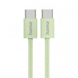 Nabíjací kábel Fabric, USB-C - USB-C, 1 m, nylon, zelený