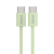 Nabíjací kábel Fabric, USB-C - USB-C, 1 m, nylon, zelený