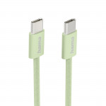 Nabíjací kábel Fabric, USB-C - USB-C, 1 m, nylon, zelený Nabíjací kábel Fabric, USB-C - USB-C, 1 m, nylon, zelený