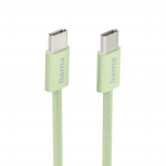 Nabíjací kábel Fabric, USB-C - USB-C, 1 m, nylon, zelený