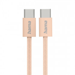 Nabíjací kábel Fabric, USB-C - USB-C, 1 m, nylon, oranžový