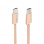 Nabíjací kábel Fabric, USB-C - USB-C, 1 m, nylon, oranžový