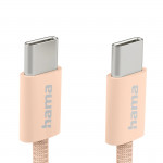 Nabíjací kábel Fabric, USB-C - USB-C, 1 m, nylon, oranžový Nabíjací kábel Fabric, USB-C - USB-C, 1 m, nylon, oranžový