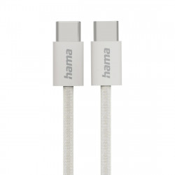Nabíjací kábel Fabric, USB-C - USB-C, 1 m, nylon, béžová
