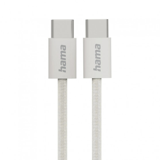 Nabíjací kábel Fabric, USB-C - USB-C, 1 m, nylon, béžová Nabíjací kábel Fabric, USB-C - USB-C, 1 m, nylon, béžová