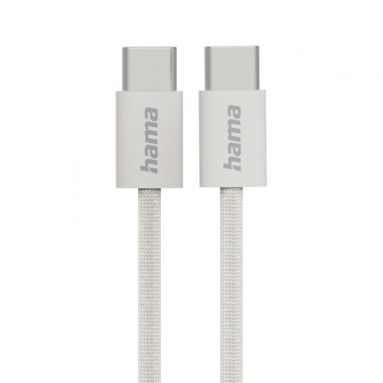 Nabíjací kábel Fabric, USB-C - USB-C, 1 m, nylon, béžová Nabíjací kábel Fabric, USB-C - USB-C, 1 m, nylon, béžová