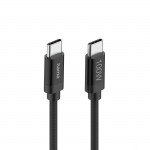 Nabíjací kábel Fabric, USB-C - USB-C, 100W, 1,5 m, nylon, čierny