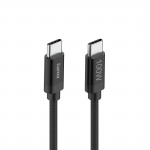 Nabíjací kábel Fabric, USB-C - USB-C, 100W, 1,5 m, nylon, čierny