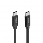 Nabíjací kábel Fabric, USB-C - USB-C, 100W, 1,5 m, nylon, čierny