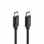 Nabíjací kábel Fabric, USB-C - USB-C, 100W, 1,5 m, nylon, čierny