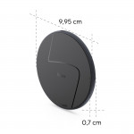 Bezdrôtová nabíjačka, nabíjacia podložka na smartfón, 15 W, čierna