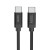 Nabíjací kábel Fabric, USB-C - USB-C, 100W, 3 m, nylon, čierny