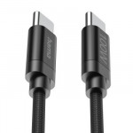 Nabíjací kábel Fabric, USB-C - USB-C, 100W, 3 m, nylon, čierny Nabíjací kábel Fabric, USB-C - USB-C, 100W, 3 m, nylon, čierny