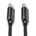 Nabíjací kábel Fabric, USB-C - USB-C, 100W, 3 m, nylon, čierny
