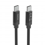 Nabíjací kábel Fabric, USB-C - USB-C, 100W, 3 m, nylon, čierny Nabíjací kábel Fabric, USB-C - USB-C, 100W, 3 m, nylon, čierny