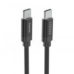 Nabíjací kábel Fabric, USB-C - USB-C, 100W, 3 m, nylon, čierny Nabíjací kábel Fabric, USB-C - USB-C, 100W, 3 m, nylon, čierny