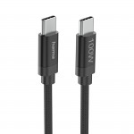 Nabíjací kábel Fabric, USB-C - USB-C, 100W, 3 m, nylon, čierny Nabíjací kábel Fabric, USB-C - USB-C, 100W, 3 m, nylon, čierny