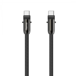 Kábel USB-C a remienok na telefón, 2v1 riešenie, 1,2 m, čierna