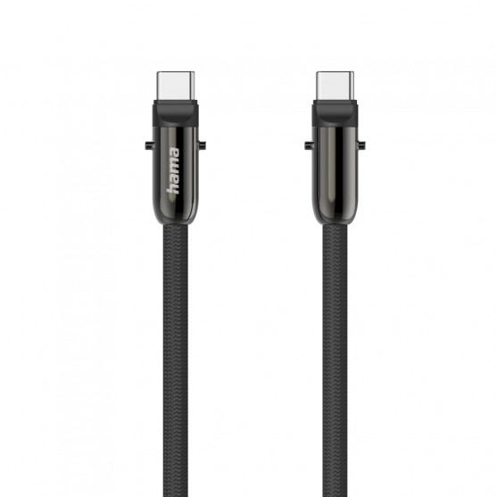 Kábel USB-C a remienok na telefón, 2v1 riešenie, 1,2 m, čierna