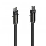 Kábel USB-C a remienok na telefón, 2v1 riešenie, 1,2 m, čierna Kábel USB-C a remienok na telefón, 2v1 riešenie, 1,2 m, čierna