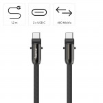 Kábel USB-C a remienok na telefón, 2v1 riešenie, 1,2 m, čierna Kábel USB-C a remienok na telefón, 2v1 riešenie, 1,2 m, čierna