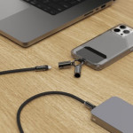 Kábel USB-C a remienok na telefón, 2v1 riešenie, 1,2 m, čierna Kábel USB-C a remienok na telefón, 2v1 riešenie, 1,2 m, čierna