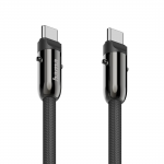 Kábel USB-C a remienok na telefón, 2v1 riešenie, 1,2 m, čierna