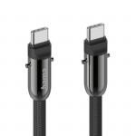 Kábel USB-C a remienok na telefón, 2v1 riešenie, 1,2 m, čierna