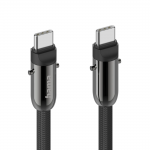 Kábel USB-C a remienok na telefón, 2v1 riešenie, 1,2 m, čierna