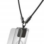 Kábel USB-C a remienok na telefón, 2v1 riešenie, 1,2 m, čierna Kábel USB-C a remienok na telefón, 2v1 riešenie, 1,2 m, čierna