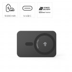 Qi2 Bezdrôtový power bank, 10000mAh, induktívne nabíjanie, antracitová