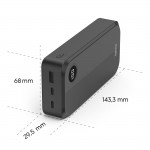 Power Pack, 20000mAh, 3 výstupy: 2x USB-C, 1x USB-A, čierny