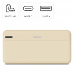 Pocket 20, powerbanka 20000 mAh, 2,1 A, výstup: 2x USB-A, piesková