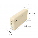 Pocket 20, powerbanka 20000 mAh, 2,1 A, výstup: 2x USB-A, piesková