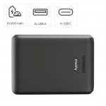 New Performance 10, powerbanka 10000 mAh, 3 A, 15 W, 1x USB-C, 2x USB-A