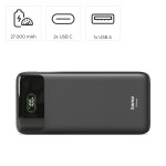 PD70-W65 powerbanka, 27000 mAh, 65 W, 2x USB-C, 1x USB-A, displej PD70-W65 powerbanka, 27000 mAh, 65 W, 2x USB-C, 1x USB-A, displej