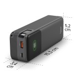 Roll Up powerbanka, 20000 mAh, 45 W, 1x USB-C, 1x USB-A, navíjací kábel