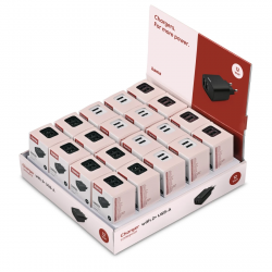 Hama USB nabíjačka, 2x USB-A, 12 W/2,4 A, 20 ks v displeji (cena za ks)