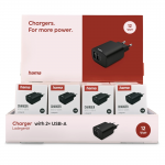 Hama USB nabíjačka, 2x USB-A, 12 W/2,4 A, 20 ks v displeji (cena za ks) Hama USB nabíjačka, 2x USB-A, 12 W/2,4 A, 20 ks v displeji (cena za ks)